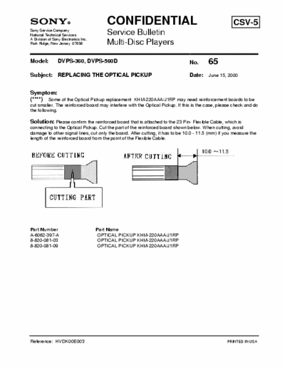 Sony DVP-S336 Sony DVD-DVP-S336 Bulletins